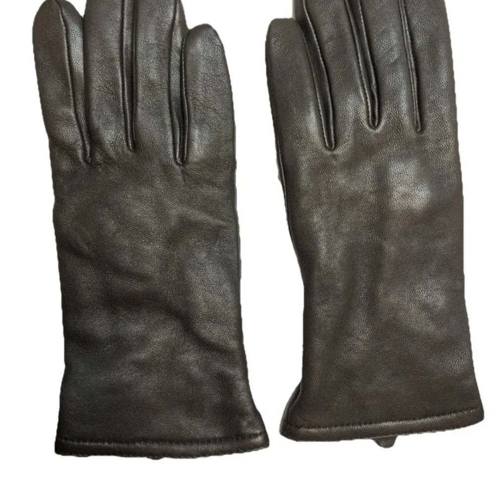 Vintage Chocolate Brown Leather Gloves Thinsulate Lined Women's Fall Winter M